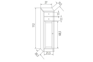 EBAN Giada Тумба правая (DX) без ручек 27x31xh112см, цвет noce (не произв!) - 2