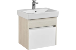 Тумба с раковиной подвесная Aquaton Верди 60 белый-светлое дерево
