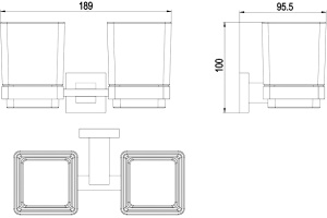 Стакан Timo Selene 10034/00 chrome двойной - 2