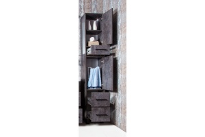 Шкаф-пенал Бриклаер Чили 34 цемент, с бельевой корзиной - 3