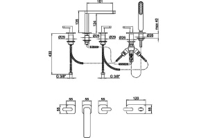 Смеситель Webert Living LV730401015 хром, на борт ванны - 3