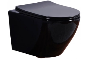 Унитаз подвесной Esbano Azalea с сиденьем микролифт, черный глянцевый (ESUPAZALB)