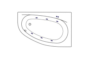 Акриловая ванна Excellent Kameleon 170x110 белая бронза правая с гидромассажем - 2