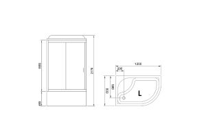 Душевая кабина Royal Bath 120х80 левая хром стекло матовое с гидромассажем - 2