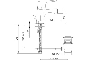 Смеситель E.C.A. Luna 102110192EX для биде - 2