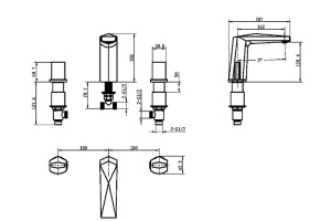 Смеситель для раковины Boheme Venturo черный глянцевый - 2
