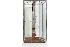 Душевая кабина DETO Z122ESPOOSTEAM с средним поддоном, с хамамом