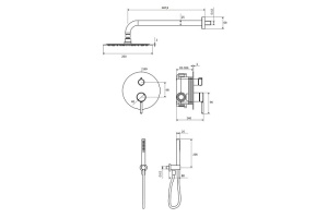 Душевая система Excellent Pi черная матовая - 3