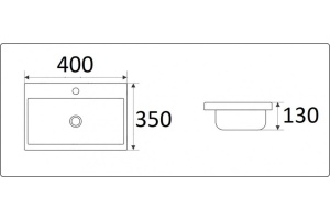 Раковина встраиваемая CeramaLux N 40 см белый (9595-40) - 2