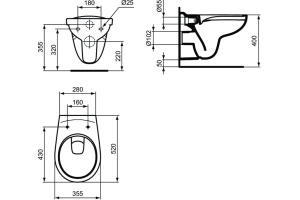 W660101 ПРОМО инсталляция с подвесным унитазом EUROVIT (K881201+E233267) - 2