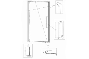 Душевая дверь Veconi Vianno 70, хром (VN33-70-01-C7) - 2