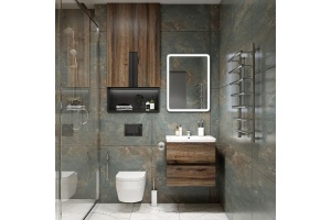 TECHNO База под раковину подвесная с двумя выкатными ящиками, Дуб бомонд ЛофтAM-Techno-700-2C-SO-LW646