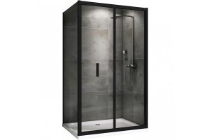 Душевой уголок Abber Sonnenstrand 90х75 черный стекло прозрачное
