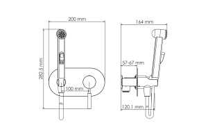 Gollach 3338 Встраиваемый смеситель для душа с гигиенической лейкой - 3