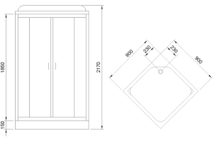 Душевая кабина Royal Bath 90х90 белая стекло матовое - 3