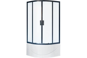 Душевой уголок Royal Bath ВК 90х90 с поддоном профиль черный стекло матовое