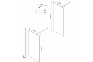 Душевая перегородка Vincea Walk-In 80х200 вороненая сталь стекло тонированное - 2