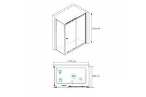 Душевой уголок RGW Classic CL-48 100x80 профиль хром стекло прозрачное - 3