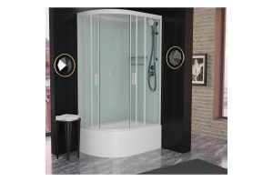 Душевая кабина Frank 120х80 правая белая стекло матовое - 3