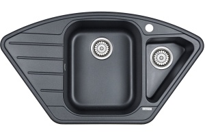 Комплект Мойка кухонная Paulmark Wiese PM529050-BLM черный металлик + Смеситель Paulmark Essen Es213011-418 для кухонной мойки, черный металлик - 2