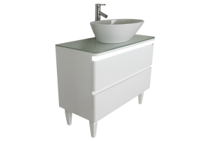 Тумба под раковину Misty Скай 100 белая глянцевая - 2