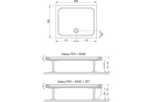 Душевой поддон Ravak Galaxy pro 80x100 см (XA04A401010) - 3