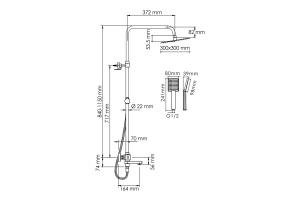 Душевая система WasserKraft 30 с термостатом хром - 3