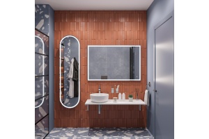 Столешница с раковиной DIWO Элиста 120 белый мрамор, с раковиной Moduo 40 RING - 2