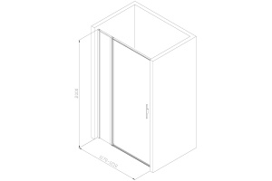 3.31007.00G PRIORITY, Дверь в нишу 1200мм стекло Тонир., серое, хром (280666) - 2