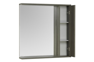 Зеркало-шкаф Aquaton Стоун 80 R с подсветкой темное дерево - 2