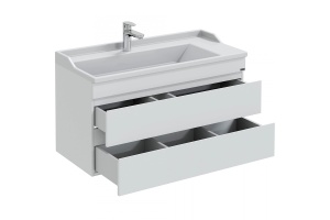 Тумба под раковину подвесная Санта Марс 100 белый - 2