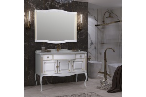 Мебель для ванной Opadiris Лаура 120 белая с патиной