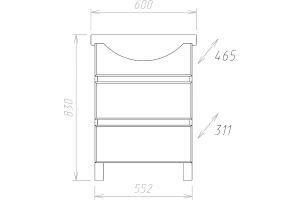 Тумба с раковиной Onika Элита 60 белый - коричневый - 3