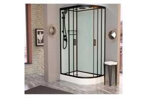 Душевая кабина Frank 120х80 левая черная стекло матовое - 3
