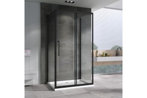 Душевой уголок ABBER Schwarzer Diamant 140х100 профиль черный (AG30140BH-S100B-S100B) - 2