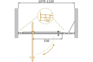 Душевая дверь в нишу Cezares Molveno BA 11 80+30 C Cr IV - 3