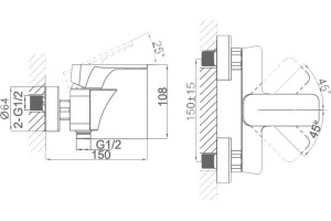 Смеситель для душа D&K  белый, хром (DA1433116) - 3