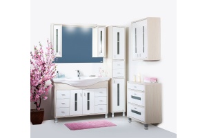 Шкаф Бриклаер Бали 60 светлая лиственница, белый глянец - 3