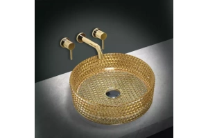 Накладная раковина Vincea 40х40 золотая - 2