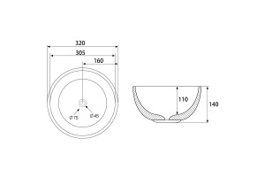 Накладная раковина Abber Bequem 32 серая матовая - 2