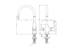 Смеситель Lemark Ursus для кухонной мойки LM7261BL - 2