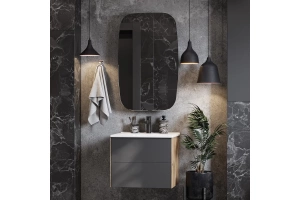 Комплект мебели Aquaton Сохо 60 серый-светлое дерево - 2