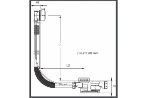 E6D124-CP Ультратонкий слив с удлиненным переливом, хром - 2