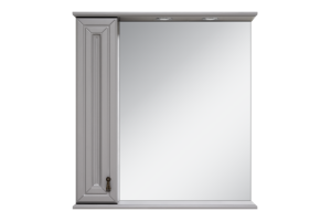 Зеркало-шкаф Misty Лувр 65 левое серое матовое