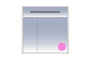 Джулия - 85 Шкаф розовый зеркальный