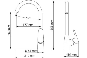 Смеситель Wasserkraft Vils 5607 для кухонной мойки - 3