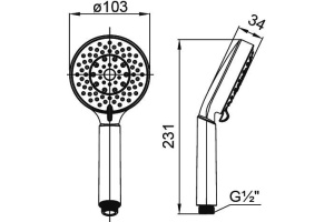 Душевая лейка Milardo 1505F10M18 - 2