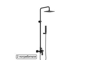 Душевая стойка Excellent Rain Keria черный матовый