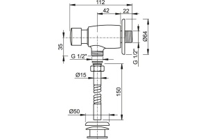 Смывное устройство для писсуаров AlcaPlast кнопочный вентиль ATS001 - 2