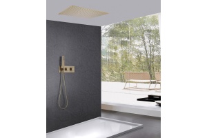 Душевой комплект Abber Daheim с термостатом золото матовый - 2